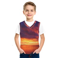 Sunset The Pacific Ocean Evening Kids  Basketball Tank Top by Amaryn4rt