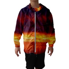 Sunset The Pacific Ocean Evening Kids  Hooded Windbreaker by Amaryn4rt