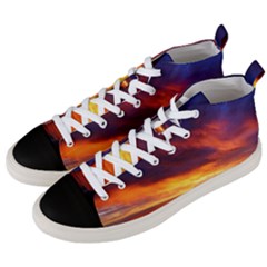 Sunset The Pacific Ocean Evening Men s Mid-top Canvas Sneakers by Amaryn4rt