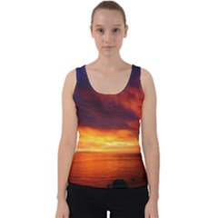 Sunset The Pacific Ocean Evening Velvet Tank Top by Amaryn4rt