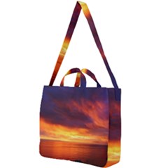 Sunset The Pacific Ocean Evening Square Shoulder Tote Bag by Amaryn4rt