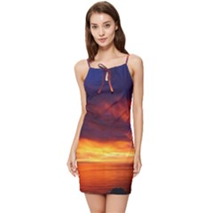 Sunset The Pacific Ocean Evening Summer Tie Front Dress by Amaryn4rt