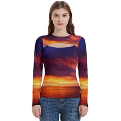 Sunset The Pacific Ocean Evening Women s Cut Out Long Sleeve T-shirt by Amaryn4rt