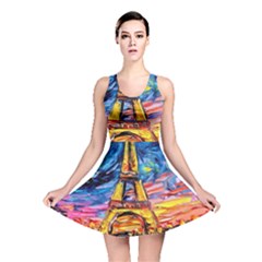 Eiffel Tower Starry Night Print Van Gogh Reversible Skater Dress by Modalart