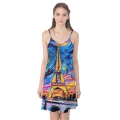 Eiffel Tower Starry Night Print Van Gogh Camis Nightgown  by Modalart