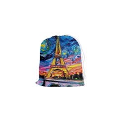 Eiffel Tower Starry Night Print Van Gogh Drawstring Pouch (xs) by Modalart