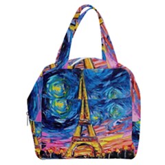 Eiffel Tower Starry Night Print Van Gogh Boxy Hand Bag by Modalart