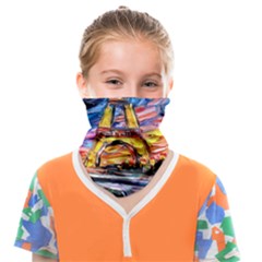 Eiffel Tower Starry Night Print Van Gogh Face Covering Bandana (kids) by Modalart