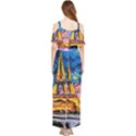 Eiffel Tower Starry Night Print Van Gogh Draped Sleeveless Chiffon Jumpsuit View2