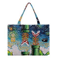 Cartoon Game Games Starry Night Doctor Who Van Gogh Parody Medium Tote Bag by Modalart