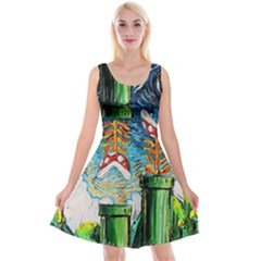 Cartoon Game Games Starry Night Doctor Who Van Gogh Parody Reversible Velvet Sleeveless Dress by Modalart