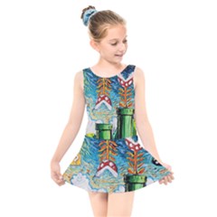 Cartoon Game Games Starry Night Doctor Who Van Gogh Parody Kids  Skater Dress Swimsuit by Modalart