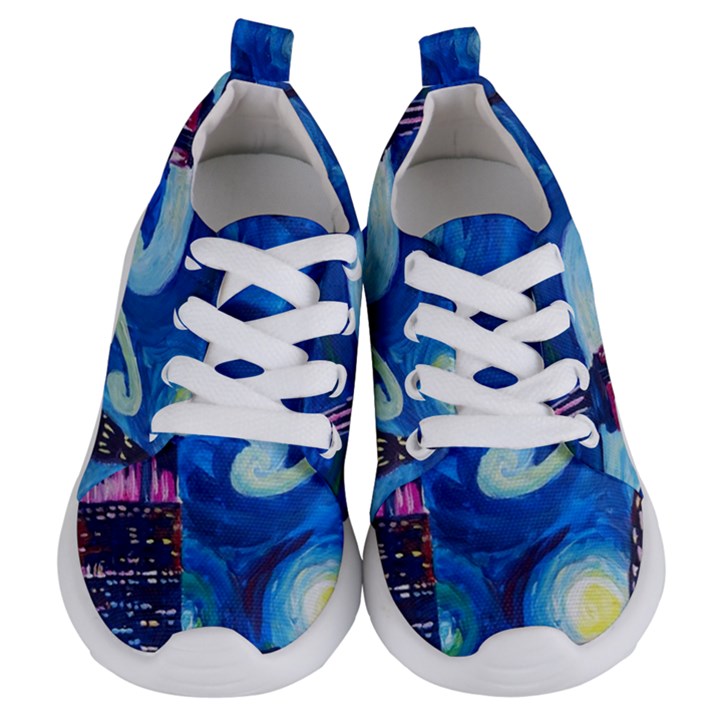 Starry Night In New York Van Gogh Manhattan Chrysler Building And Empire State Building Kids  Lightweight Sports Shoes