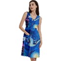 Starry Night In New York Van Gogh Manhattan Chrysler Building And Empire State Building Sleeveless Dress With Pocket View3