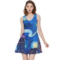 Starry Night In New York Van Gogh Manhattan Chrysler Building And Empire State Building Inside Out Reversible Sleeveless Dress View3