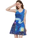 Starry Night In New York Van Gogh Manhattan Chrysler Building And Empire State Building Inside Out Racerback Dress View1