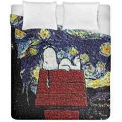 Cartoon Dog House Van Gogh Duvet Cover Double Side (california King Size) by Modalart