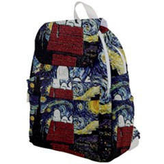 Cartoon Dog House Van Gogh Top Flap Backpack by Modalart