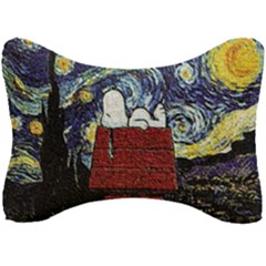 Cartoon Dog House Van Gogh Seat Head Rest Cushion by Modalart