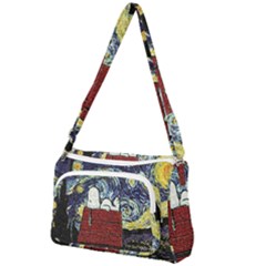 Cartoon Dog House Van Gogh Front Pocket Crossbody Bag by Modalart