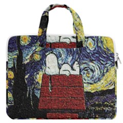 Cartoon Dog House Van Gogh Macbook Pro 13  Double Pocket Laptop Bag by Modalart