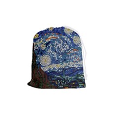 Mosaic Art Vincent Van Gogh Starry Night Drawstring Pouch (medium)