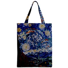 Mosaic Art Vincent Van Gogh Starry Night Zipper Classic Tote Bag by Modalart