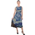 Mosaic Art Vincent Van Gogh Starry Night Midi Tie-Back Chiffon Dress View1