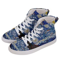 Mosaic Art Vincent Van Gogh Starry Night Women s Hi-top Skate Sneakers by Modalart