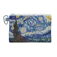 Mosaic Art Vincent Van Gogh Starry Night Canvas Cosmetic Bag (large) by Modalart