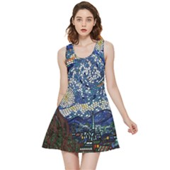 Mosaic Art Vincent Van Gogh Starry Night Inside Out Reversible Sleeveless Dress by Modalart