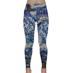 Mosaic Art Vincent Van Gogh Starry Night Lightweight Velour Classic Yoga Leggings by Modalart