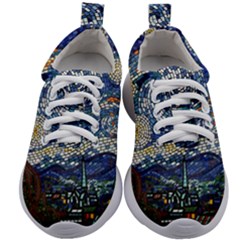 Mosaic Art Vincent Van Gogh Starry Night Kids Athletic Shoes by Modalart