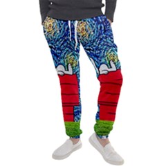 Cartoon Dog Starry Night Van Gogh Parody Men s Jogger Sweatpants by Modalart