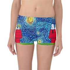 Cartoon Dog Starry Night Van Gogh Parody Reversible Boyleg Bikini Bottoms by Modalart