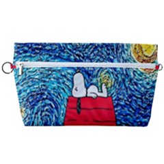 Cartoon Dog Starry Night Van Gogh Parody Handbag Organizer by Modalart