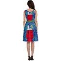 Cartoon Dog Starry Night Van Gogh Parody Sleeveless V-Neck Skater Dress with Pockets View4