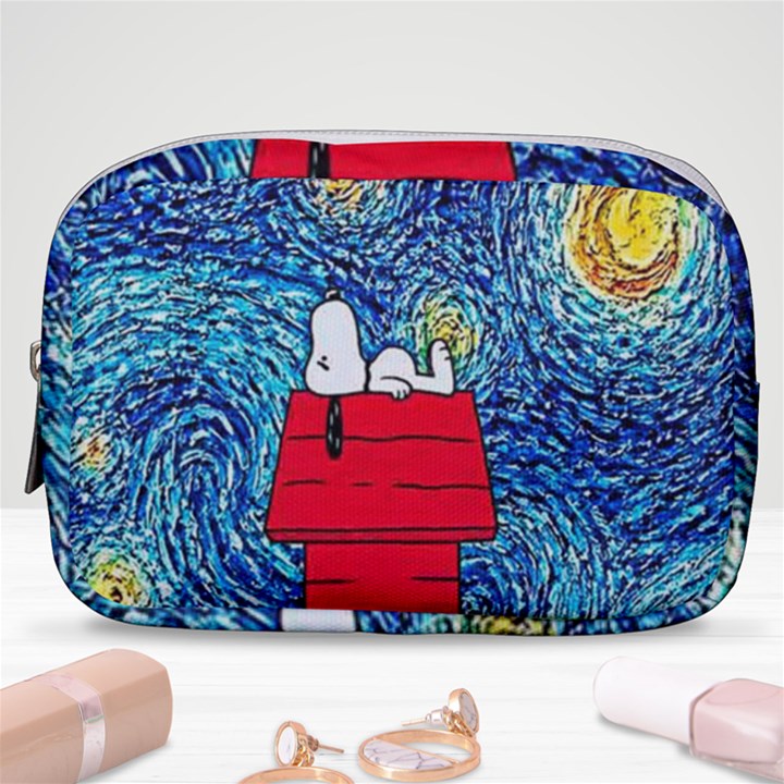 Cartoon Dog Starry Night Van Gogh Parody Make Up Pouch (Small)