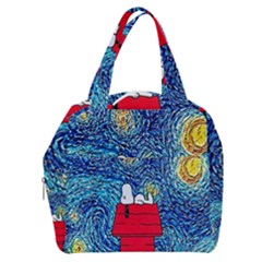 Cartoon Dog Starry Night Van Gogh Parody Boxy Hand Bag by Modalart