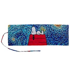 Cartoon Dog Starry Night Van Gogh Parody Roll Up Canvas Pencil Holder (m) by Modalart