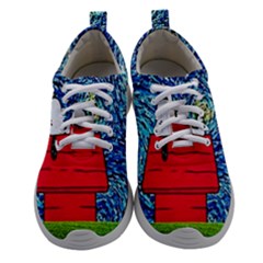 Cartoon Dog Starry Night Van Gogh Parody Women Athletic Shoes by Modalart