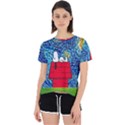 Cartoon Dog Starry Night Van Gogh Parody Open Back Sport T-Shirt View1