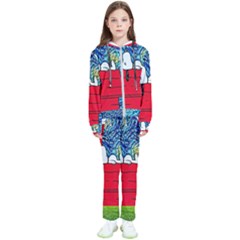 Cartoon Dog Starry Night Van Gogh Parody Kids  Tracksuit by Modalart