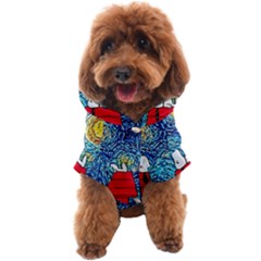 Cartoon Dog Starry Night Van Gogh Parody Dog Coat by Modalart