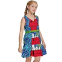 Cartoon Dog Starry Night Van Gogh Parody Kids  Sleeveless Tiered Mini Dress View3