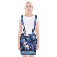 Unicorn Starry Night Print Van Gogh Braces Suspender Skirt by Modalart