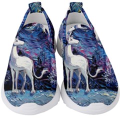 Unicorn Starry Night Print Van Gogh Kids  Slip On Sneakers by Modalart