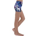 Unicorn Starry Night Print Van Gogh Kids  Lightweight Velour Yoga Shorts View3