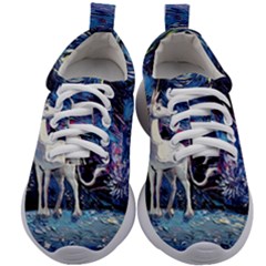 Unicorn Starry Night Print Van Gogh Kids Athletic Shoes by Modalart