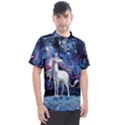 Unicorn Starry Night Print Van Gogh Men s Polo T-Shirt View1